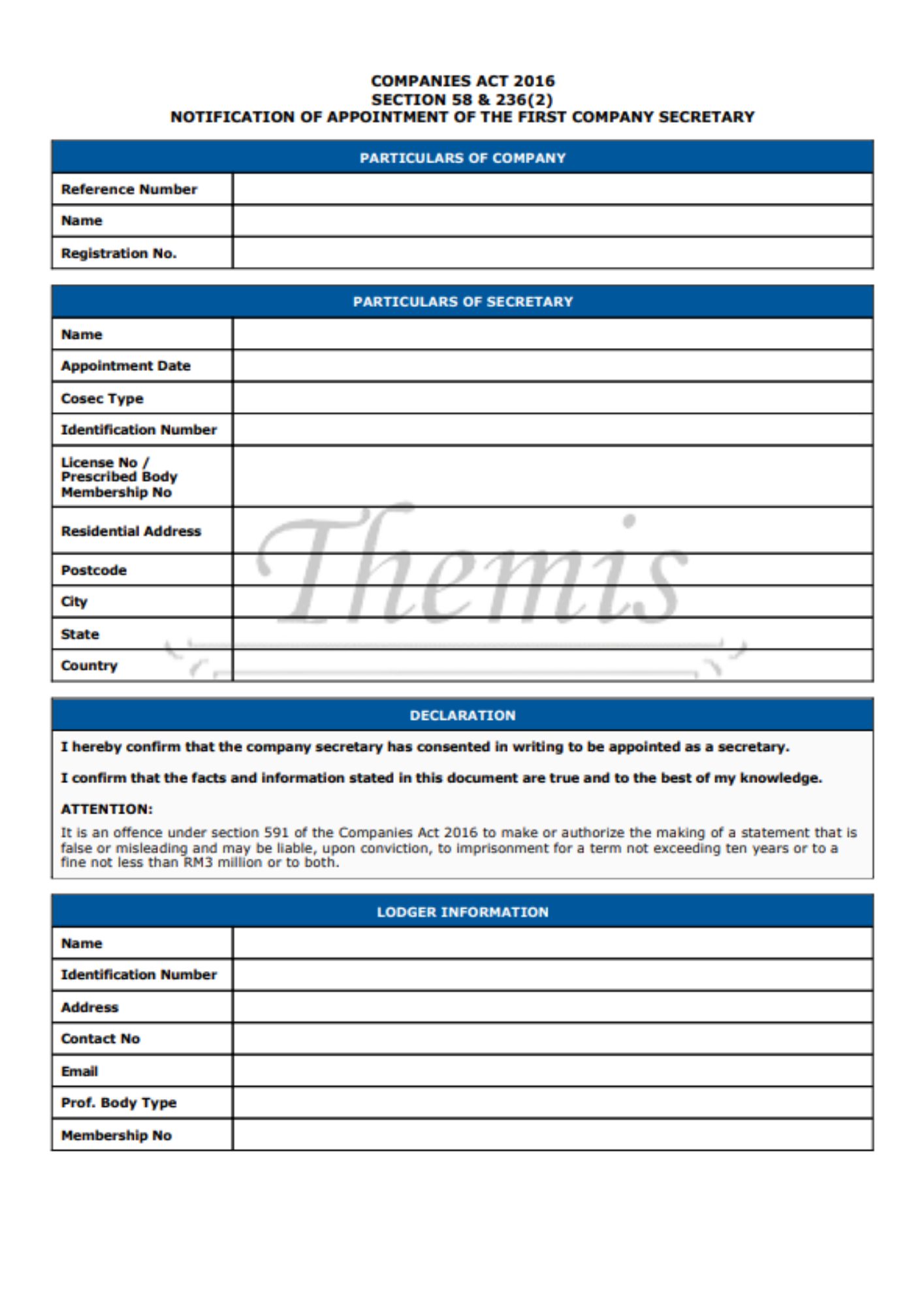 Company Secretary Malaysia :: SSM Forms vs Sections